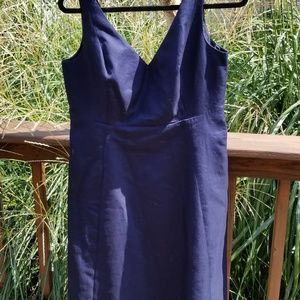 J Crew V Neck Navy Cotton Dress